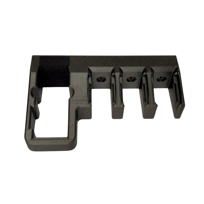 BULLETMAG - UCHWYT UNIWERSALNY NA BROŃ KRÓTKĄ Z KOLIMATOREM LATARKĄ I MAGAZYNEK 9MM 3SZT. Z PRZODU (MAGNETYCZNY) - CZARNY